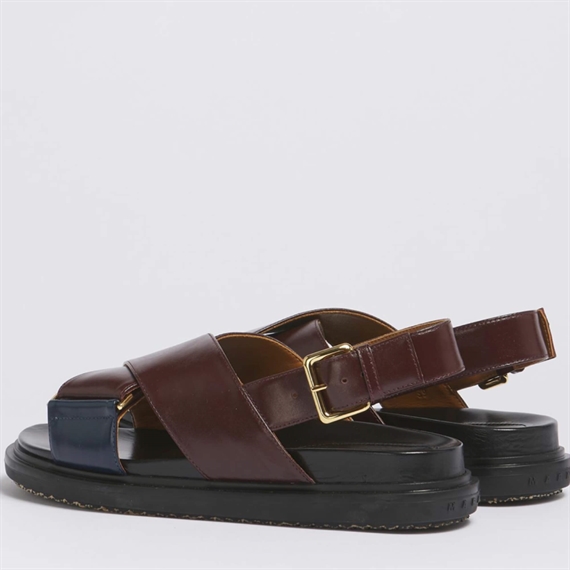Marni Fussbett Sandaler, Bordeaux/Blue